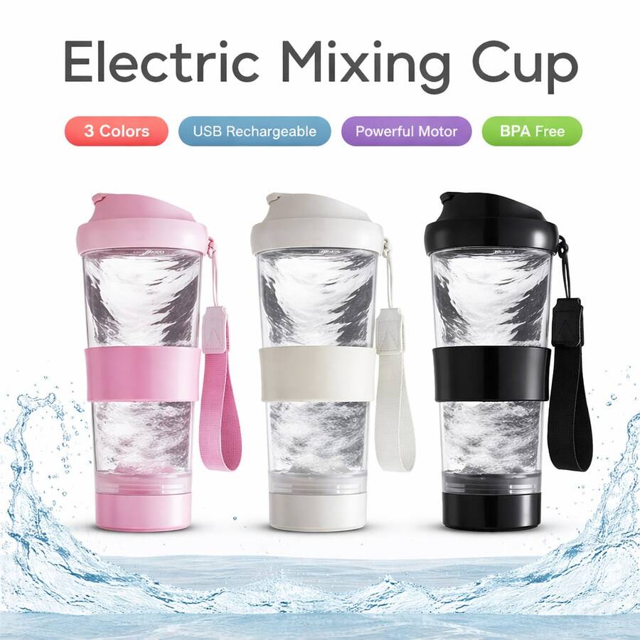 shiying 530ml USB Rechargeable Automatic Protein Powder Shaker Cup, Anti-Clumping Auto Mixing, Suitable For Blending Milk, Coffee, Protein Powder, Essential For Fitness And Outdoor Sports - Multicolor - View 1