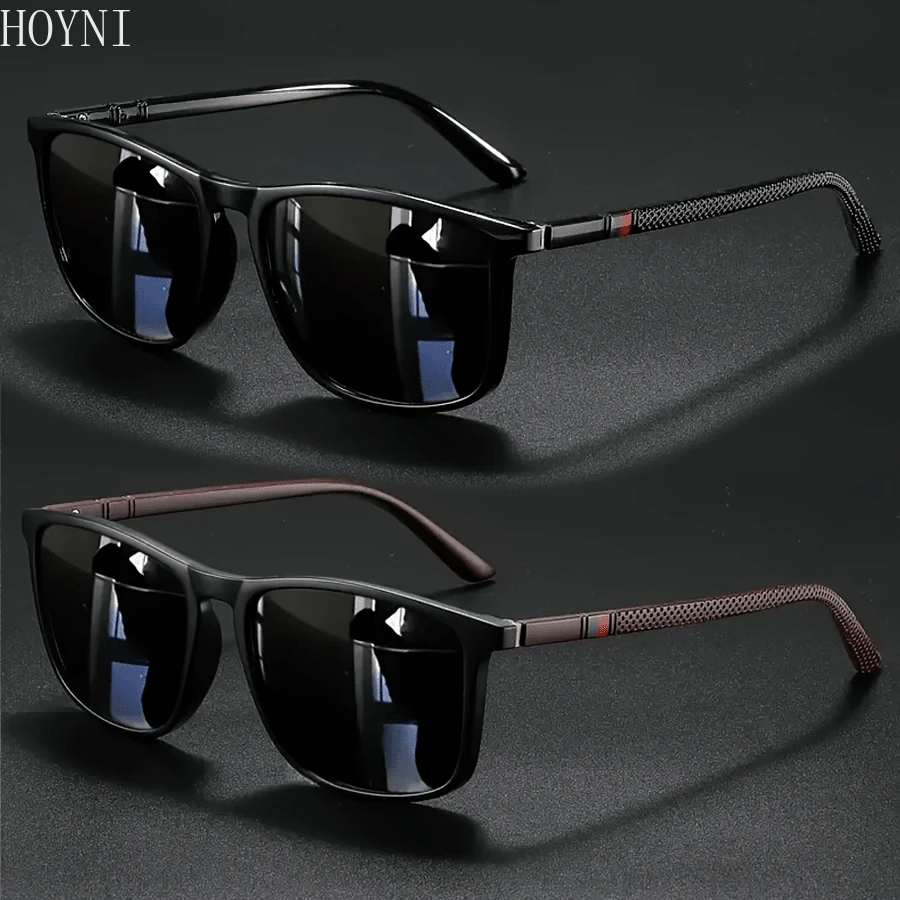 [HOYNI] Brand 2-Piece Black Vintage Fashion Unisex Glasses, Round Double Rivet Delicate Slimming Elegant Design, Suitable For Travel, Vacation, Daily Wear, Beach And Outdoor Activities. Essential For Summer Beach Vacation And Outdoor Travel. - Multicolor - View 1