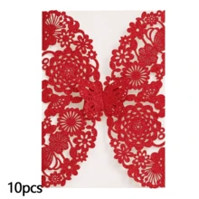 10pcs Glitter Butterfly Wedding Invitation Cards, Wedding Birthday Party Invitation Decoration Supplies Gift - 10pcs - View 14