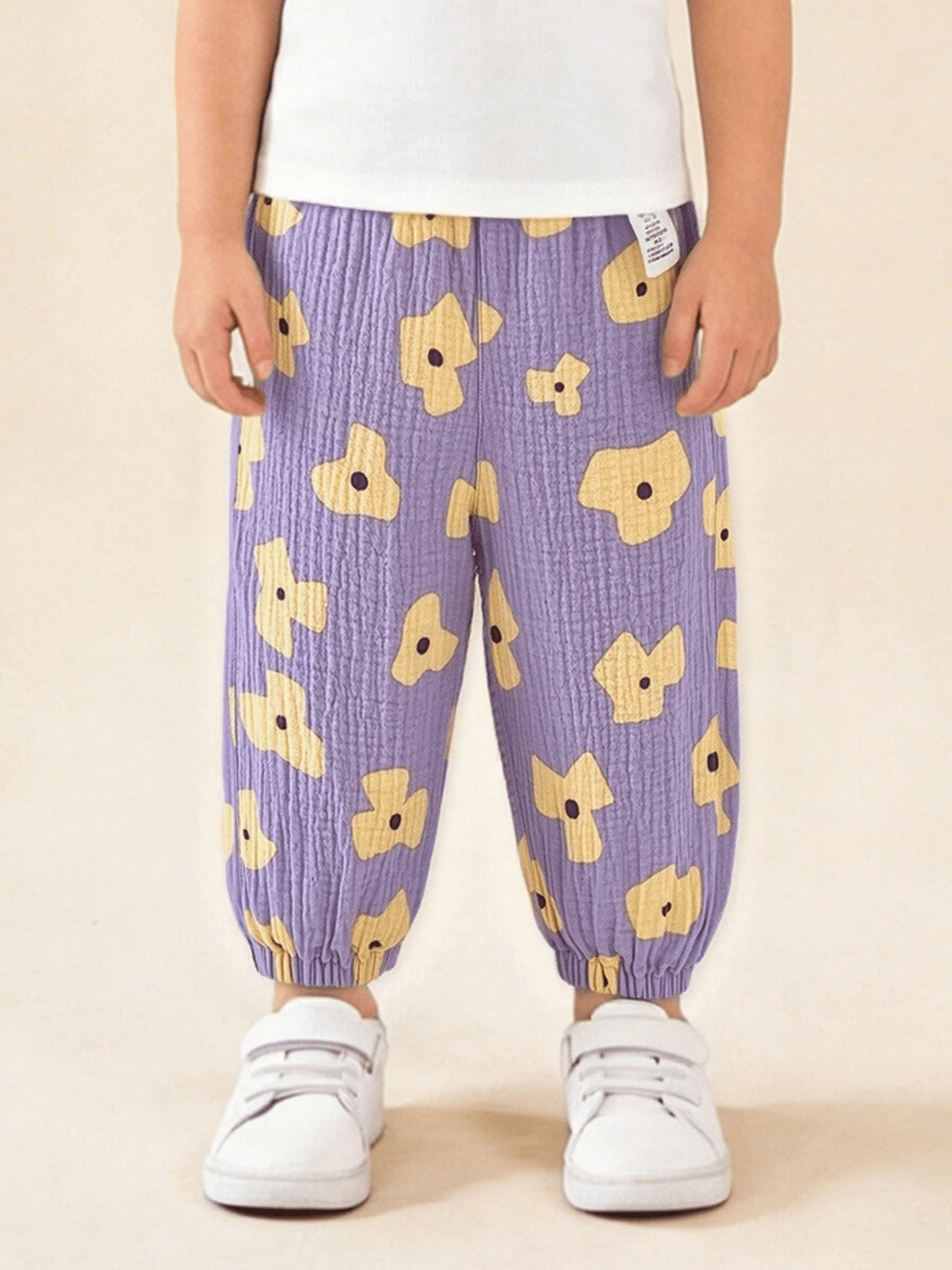 mini bala Boys' And Girls' Pants Summer Quick-Dry Mosquito-Proof Loose Baby Girl Skin-Friendly Soft Long Pants - White Purple - View 1