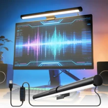 1pc LED Screen Light, Computer Screen Ambient Light, Indoor Lighting Lamp, Desk Lamp, Adjustable Three Colors, Three-Button USB Wire Control, 45-Degree Adjustable Angle, Computer Lamp, Eye-Care Lamp, Reading Light - USB - View 2