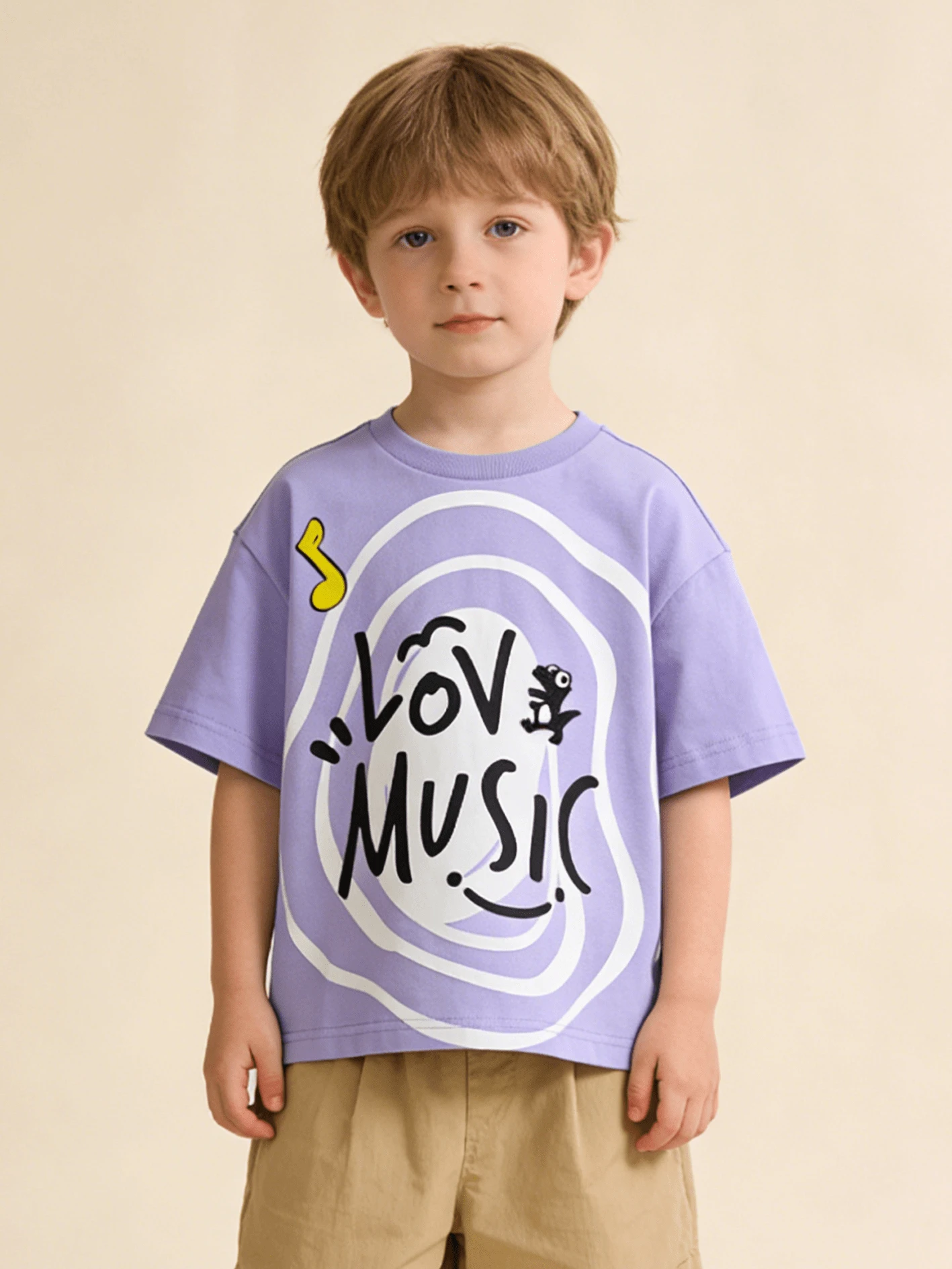 Balabala 2025 Summer Boys' Quick-Dry Dinosaur Print T-Shirt