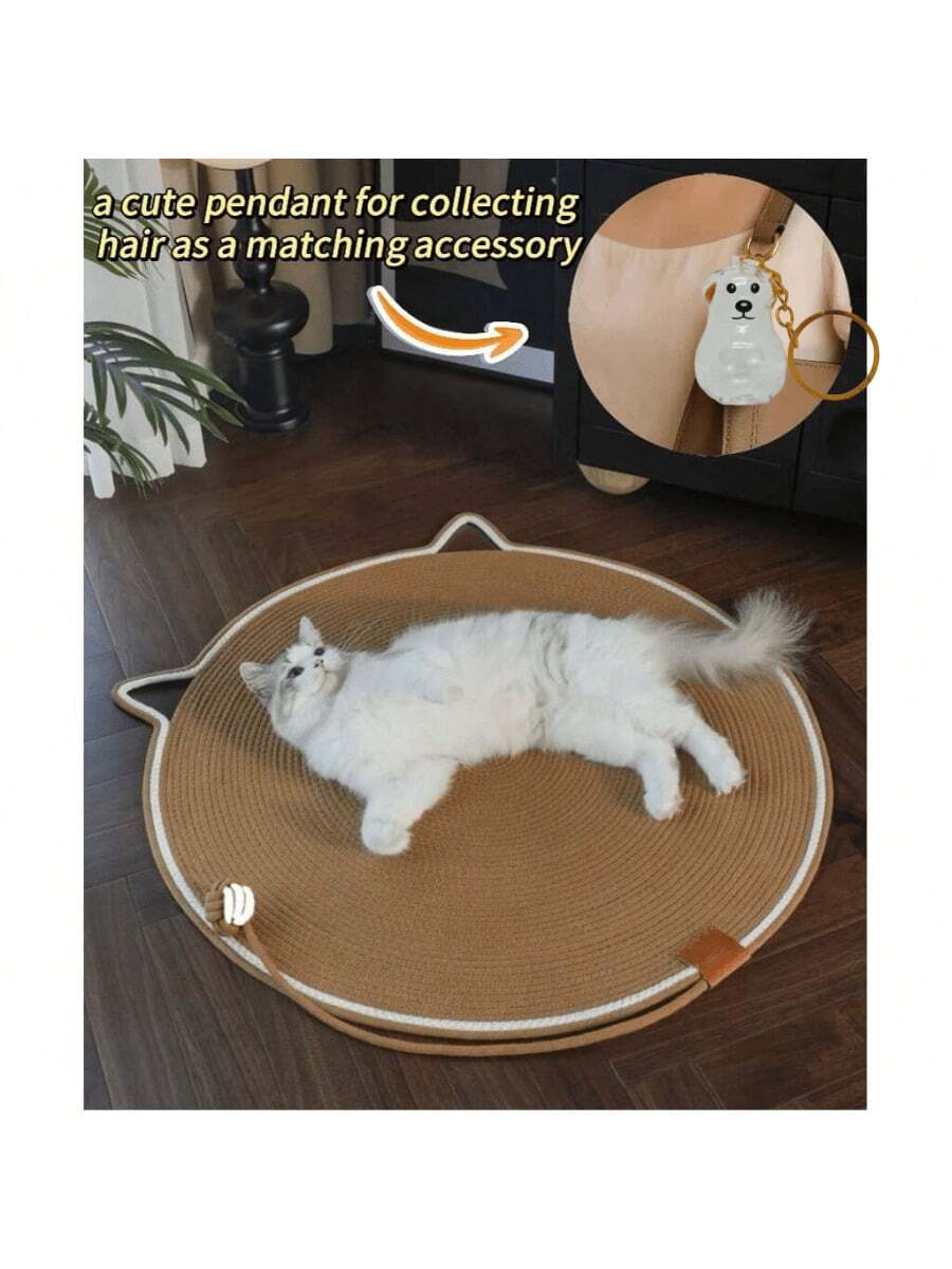 1pc Cat Scratching Board & Ball Combo, Self-Entertainment Sleeping Mat With Cat Hair Collector, Washable Anti-Scratch Cat Toy - 43cm - View 1