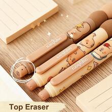 Capybara Cute 4 PCS Erasable Gel Pens, 0.5mm Blue Ink - Retractable, School Office Pens Girl,Large-Capacity Multi-Layer Pencil Case, Back To School Supplies School Essentials - Multicolor - View 2