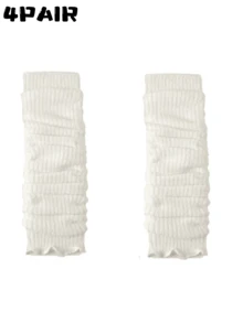 1/2/4 Pairs Women's Fluffy Warm Thickened Versatile Autumn/Winter Leg Warmers, Stylish Minimalist Knee High Leg Warmers - Multicolor - View 6