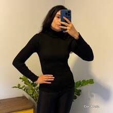 Kit Of 3 Women's Turtleneck Sweaters For Cold Weather, Knitted, High Neck, Ribbed, Basic Base Layer - Black/ Off-white/ Brown - View 4