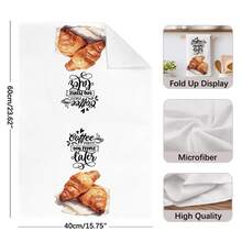 2 chiếc khăn lau bếp họa tiết bánh sừng bò tối giản, chất liệu polyester mềm mại, thích hợp trang trí nhà bếp, lau dọn, trang trí tiệc tùng, đồ dùng thiết yếu cho nhà bếp và phòng tắm, trang trí nhà cửa, quà tặng tân gia. - Nhiều màu - Xem 5
