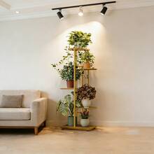 1-Piece 7/6/5/4-Tier Metal Plant Stand - Versatile Indoor/Outdoor Display Rack For Flower Pots, Modern Home Decor, And Gardening Storage. Perfectly Fits Balconies, Corners, Bathrooms, And Living Room Decor. Available In Multiple Colors. Ideal For Home Decor With Artificial Plants, Plant Stands, And Flower Baskets-An Essential Home Storage Solution. Latest Upgraded Flower Stand/Storage Rack/Display Shelving Unit. Versatile Frame Seamlessly Integrates Into Living Rooms, Entryways, Offices, Or Outdoor Patios And Gardens. - 5層金色 - 查看 7