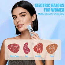 New Upgraded 2-In-1 Electric Shaver, Waterproof Bikini Trimmer, Dry & Wet Use, Painless Personal Grooming Tool, Suitable For Women's Face, Body, Legs, Bikini Area And Private Hair, With Smart Digital Display Screen - View 5