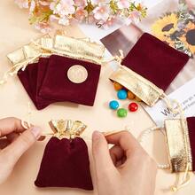 Velvet Jewelry Sachet With Gold-Plated Pull Cord - Elegant Flannel Gift Bag For Parties, Weddings And Special Events - 3 Sizes, Luxurious Material, Perfect For Jewelry Storage And Gift Giving - Multicolor - View 10