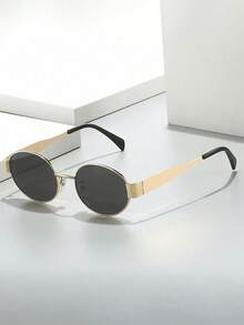 1/2 chiếc kính gọng tròn bằng kim loại dành cho nữ, kiểu dáng thời trang cổ điển sang trọng, phù hợp để đeo hàng ngày, đi nghỉ mát, du lịch. - Nhiều màu - Xem 4