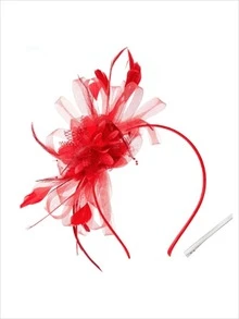 1pc 1950s Kentucky Derby Style Fascinator Hat With Feathers, Veil & Flowers For Tea Party, Wedding, Racing, Vintage 1920s-1940s Costume, Gift For Women, Girls, Mother's Day, Halloween, Christmas - Black, Navy Blue, Light Blue, Lotus Pink, Rose Red, Mini Hat, Mini Headpiece, Mini Cap,Summer,Beach - Multicolor - View 11