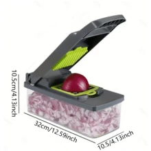 Multi-Function Vegetable Chopper, 16-In-1 Food Slicer Dicer With 8 Ultra-Sharp Blades, Onion And Vegetable Cutter, Professional Kitchen Tool With Collection Container - Multicolor - View 4