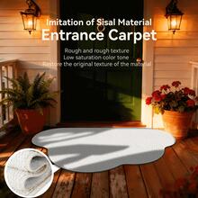 1pc White Natural Style Cloud Shaped Doormat, Asymmetrical Cloud Shape, TPR Non-Slip Bottom, Lightweight And Foldable, Suitable For Small Spaces, Modern Style Neutral Color Thickened Pineapple Ring Floor Mat, Washable Doormat, Outdoor Mat, Kitchen Carpet, Kitchen Mat, Kitchen Rug, Doormat, Small Rug, Carpet, Floor Mat, Area Rug, Outdoor Mat, Home Decor, Bedroom Carpet, Washable Rug - White - View 7