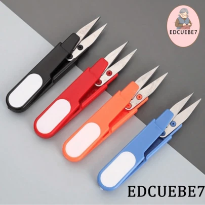 1pc Compact Colorful Scissors With Protective Cover - Portable Thread Cutter For Sewing & Knitting, Ambidextrous Design, Random Color Selection