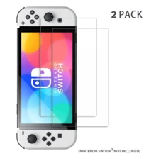 DATA FROG 2片装钢化屏幕保护膜，兼容Switch OLED屏幕，透明玻璃保护膜，适用于Switch - 查看 7
