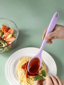 4pcs Heat Resistant Non-Stick Kitchen Utensil Set, 8-Inch (8.07-Inch) Silicone Spoon, Mixing Spoon, Soup Spoon, Rice Spoon, Adult Spoon, Dining Spoon, Suitable For Mixing, Baking, Serving And Cooking - Multicolor - View 7