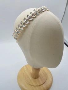 1pc Elegant Bridal Crystal Wheat Ear Design Crystal Headband, Suitable For Engagement, Wedding And Banquet Wear - Multicolor - View 7