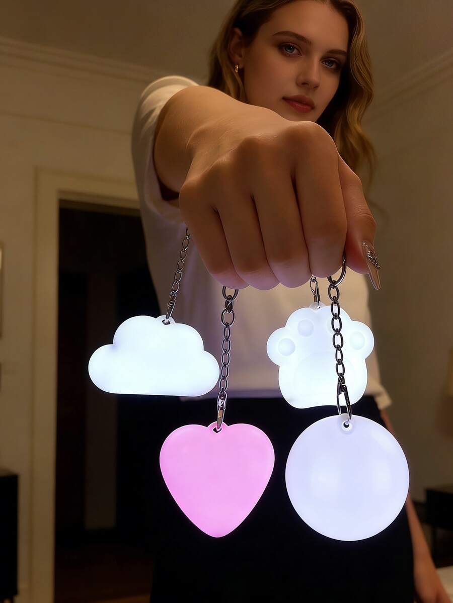 1 pieza Luz de bolso con forma de pata de gato y corazón, lámpara táctil USB recargable mini portátil para cartera/bolso, regalo para mujer, mini linterna decorativa de ambiente, mejor regalo