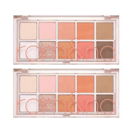 Rom&nd Better Than Palette 102g 08 Peach Dahlia Garden 2pcs | Eye Makeup Palette, Matte And Shimmer Eye Shadow, Sparkling Glittery, Various 10 Shades, Long Lasting, High Pigmented, Blendable - 08 桃色大麗花園 - 查看 1