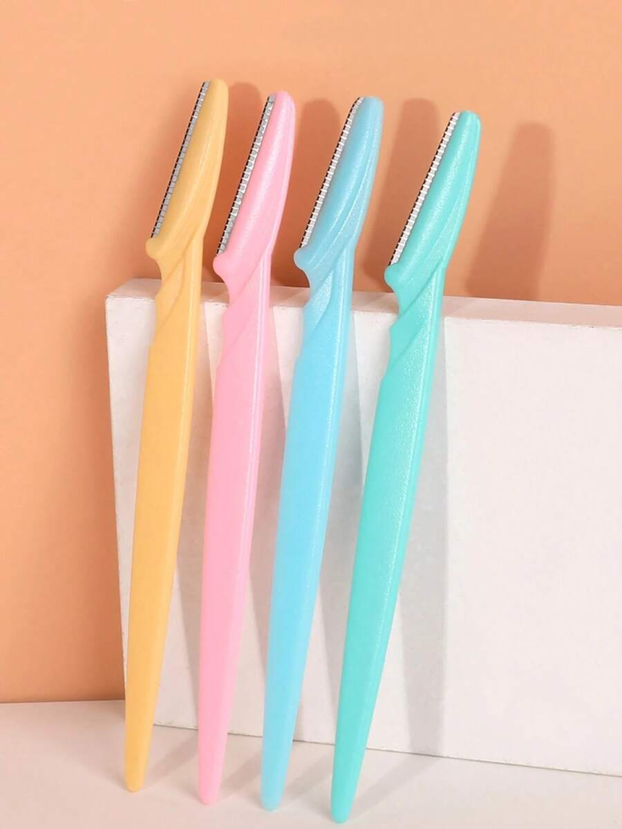 30pcs Light Pink Eyebrow Razor & Shaver Set, Eyebrow Trimmer, Exfoliating & Grooming Tools, Body Hair Removal Trimmer, Women Eyebrow Shaping Kit With Long Handle Blades And Precision Guards, Suitable For Home Or Travel - Multicolor - View 1