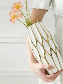 Bình hoa trắng, đồ trang trí nhà cửa, bình trang trí, bình hoa kẻ sọc, thích hợp để trang trí nhà cửa, phòng ngủ, văn phòng, phòng khách, phòng tắm, trang trí bàn, vật trang trí trung tâm. - nhiều màu - Xem 2