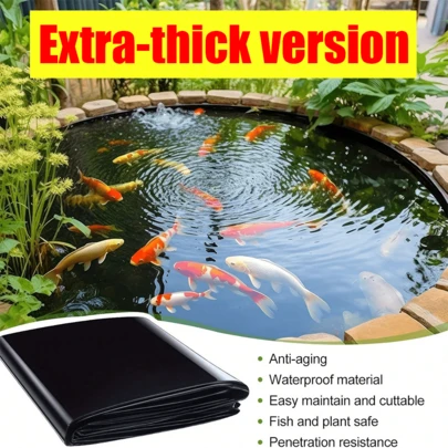 Geomembrana impermeabile nera per laghetti da pesce, tessuto impermeabile specializzato per la protezione delle scarpate di stagni per l'acquacoltura, adatto per laghetti Koi, vasche per pesci, stagni da giardino, fai-da-te e sistemazione professionale del paesaggio, barriera impermeabile durevole adatta per giardini acquatici
