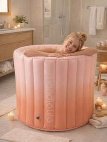 1pc Portable Inflatable Bathtub With Foot Pump, Foldable PVC Soaking Tub For Home Spa, Hot Bath, Ice Bath And Travel Use, Easy Inflate And Drain Freestanding Bath Tub For Bathroom Essentials, Compact Storage Shower Room Accessory, Relaxation Gift For Home - A - View 5