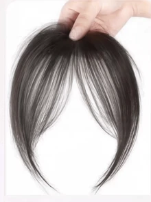 1 件装女士夹式刘海，优雅直发合成纤维夹式接发，高温丝直发片，蓬松侧刘海 - 自然逼真，高温丝材质，易于佩戴，时尚日常发饰，时尚发饰 | 自然外观 | 简约设计，发夹，发卡，发卡 - 彩色 - 查看 9