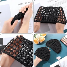 Mũ đội tóc giả dày, dài, có thể điều chỉnh, dạng lưới, đan móc, may vá, băng đô lưới giữ tóc. - Xem 5