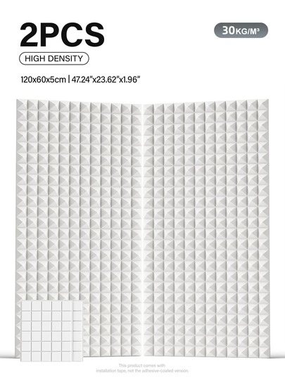 JIPO SPORT 2 tấm xốp hình chóp cỡ lớn - Tấm tiêu âm chuyên nghiệp với thiết kế góc cạnh - Dành cho phòng thu âm, rạp chiếu phim tại nhà, phòng tập hát - Vật liệu xử lý và cách âm cao cấp