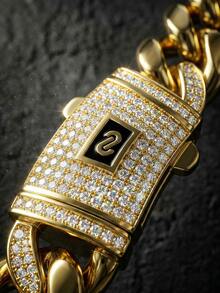 14K Gold Plated Cuban Link Chain Necklace And Bracelet Set S Clasp Hip Hop Gold Chain For Men - Nhiều màu - Xem 6