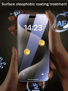 3片装隐私屏幕保护膜，兼容 17/16/15 Pro Max/14 Plus，钢化玻璃材质，兼容 13/11 Pro/X/XS Max/12 Mini/XR/6/7/8 Plus/SE2/SE3，防窥屏 - 無色 - 查看 4