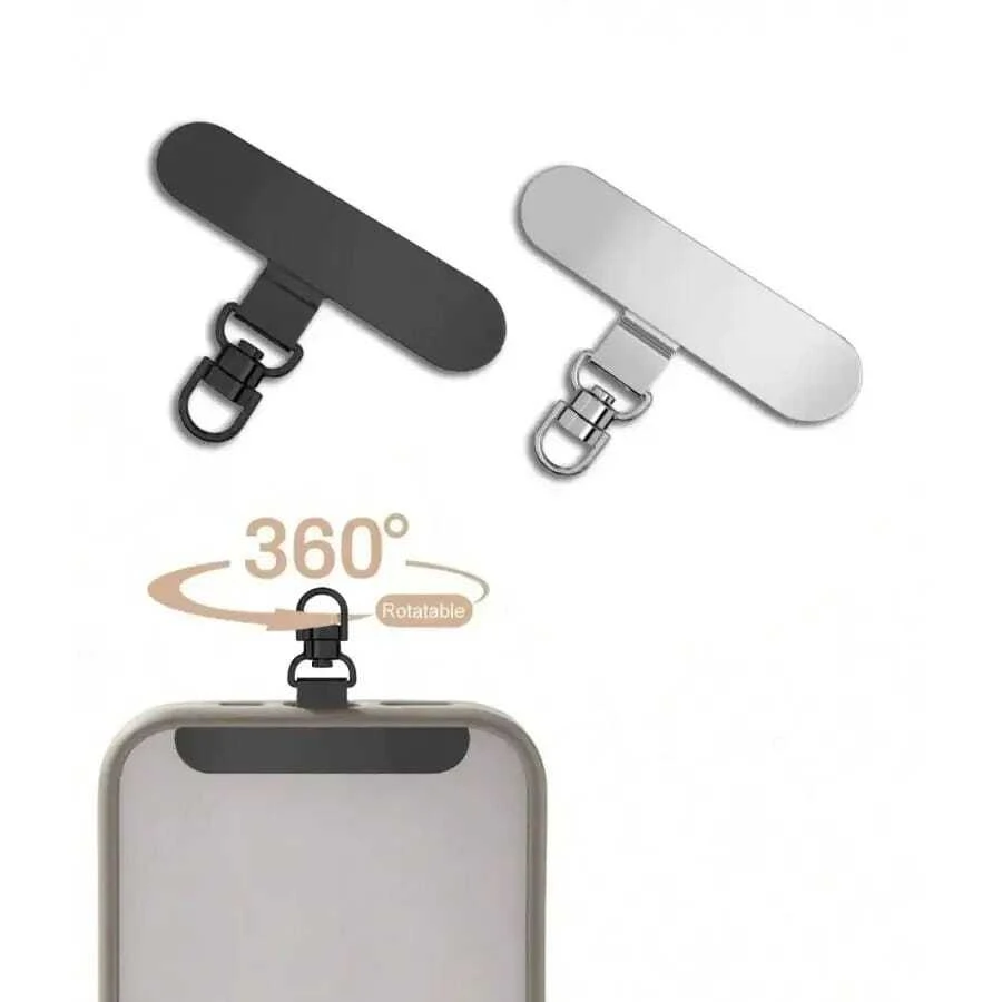 1 chiếc kẹp dây đeo điện thoại bằng thép không gỉ xoay 360° siêu mỏng, phù hợp với ốp lưng điện thoại, điện thoại và phụ kiện điện thoại. - Nhiều màu - Xem 1