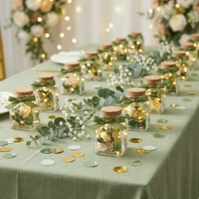 16 chiếc lọ thủy tinh vuông rỗng, hộp đựng quà tặng bằng thủy tinh, đồ dùng thủ công mỹ nghệ kèm nắp nút bần tự nhiên, ruy băng xanh và nhãn dán họa tiết thực vật, thích hợp làm quà tặng đám cưới, nến thủ công, đồ ăn vặt cho tiệc tùng. - Trong sáng - Xem 6