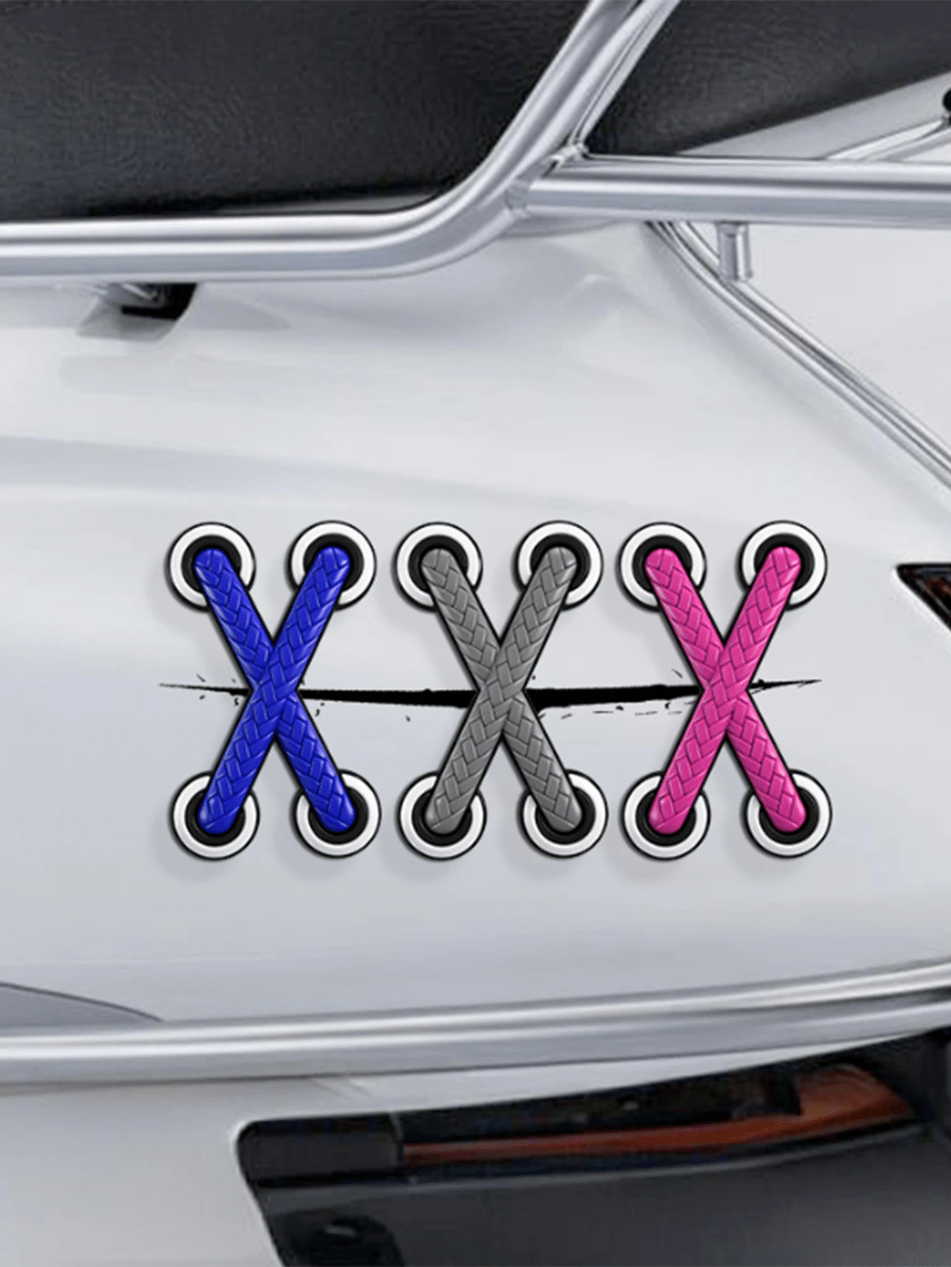 3D "Shoelace" Stickers And Body Decals - Suitable For Customizing Cars, Motorcycles And Electric Vehicles, Effectively Covering Scratches