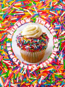 彩虹糖屑蛋糕装饰套装，逼真装饰，适用于冰淇淋、纸杯蛋糕、甜甜圈、松露巧克力、马卡龙、华夫饼、棒棒糖、翻糖和甜点桌 | 生日、婚礼、圣诞节、情人节DIY派对用品，仅供装饰 - 彩色 - 查看 3