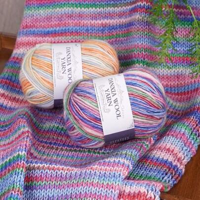 3包新款多色棉染色手工编织纱线，适用于手工围巾、帽子、毛衣、披肩、DIY工艺品和家居装饰。