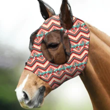 Orange & Green Printed Horse Face Mask, Comfortable Horse Face Mask With Ears, UV Protection And Sun Protection, Soft And Lightweight, Breathable, Mosquito And Fly Proof - Decorative - View 8