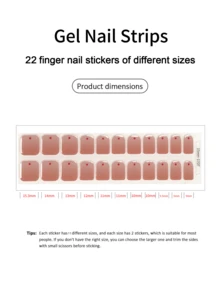 半固化凝胶美甲贴，20片装，持久耐用，沙龙级品质，易于粘贴和卸除，需配合UV灯使用 - 粉色 - 查看 4