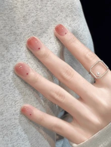 半固化凝胶美甲贴，20片装，持久耐用，沙龙级品质，易于粘贴和卸除，需配合UV灯使用 - 粉色 - 查看 5