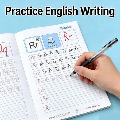 32 Seiten Englisches Buchstaben Schreibheft, ABC Buchstaben Übungsbuch, Englische Kalligraphie Kopierheft. Hilft beim Üben von Groß- und Kleinbuchstaben, Nachspuren und Kopieren von englischer Kalligraphie. Ideal als Geschenk für Schulmaterialien, Lernbelohnungen, Feiertage oder Geburtstage.