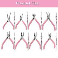 KLONKEE 1pc/8pcs Professional Jewelry Pink Handle Mini Pliers, Compact And Portable, Multi-Functional Precision Pliers (With Wire Stripping Function, Handmade Jewelry Making, Beading And Flat Wire Processing Tool), Suitable For DIY Jewelry Making - Pink - View 2