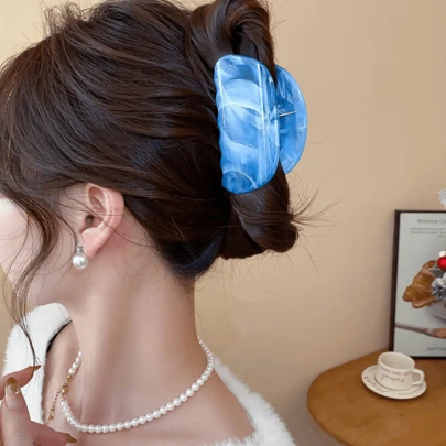 1pc Acrylic Oval Tie Dye Minimalist Fashion Hair Claw