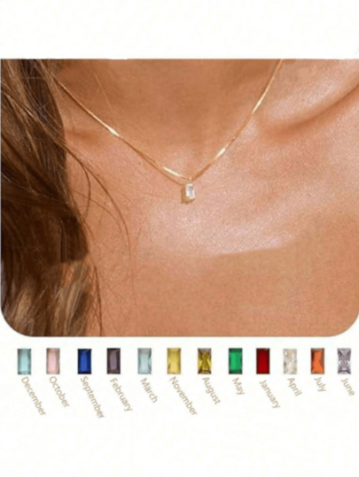 1件装女士钻石项链，祖母绿诞生石项链，优雅黄金项链（送给母亲），蓝绿色立方氧化锆吊坠项链，女士珠宝生日礼物