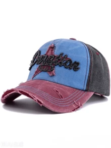 JZML 1pc Unisex Retro Distressed Letter Embroidered Baseball Cap - A - View 20