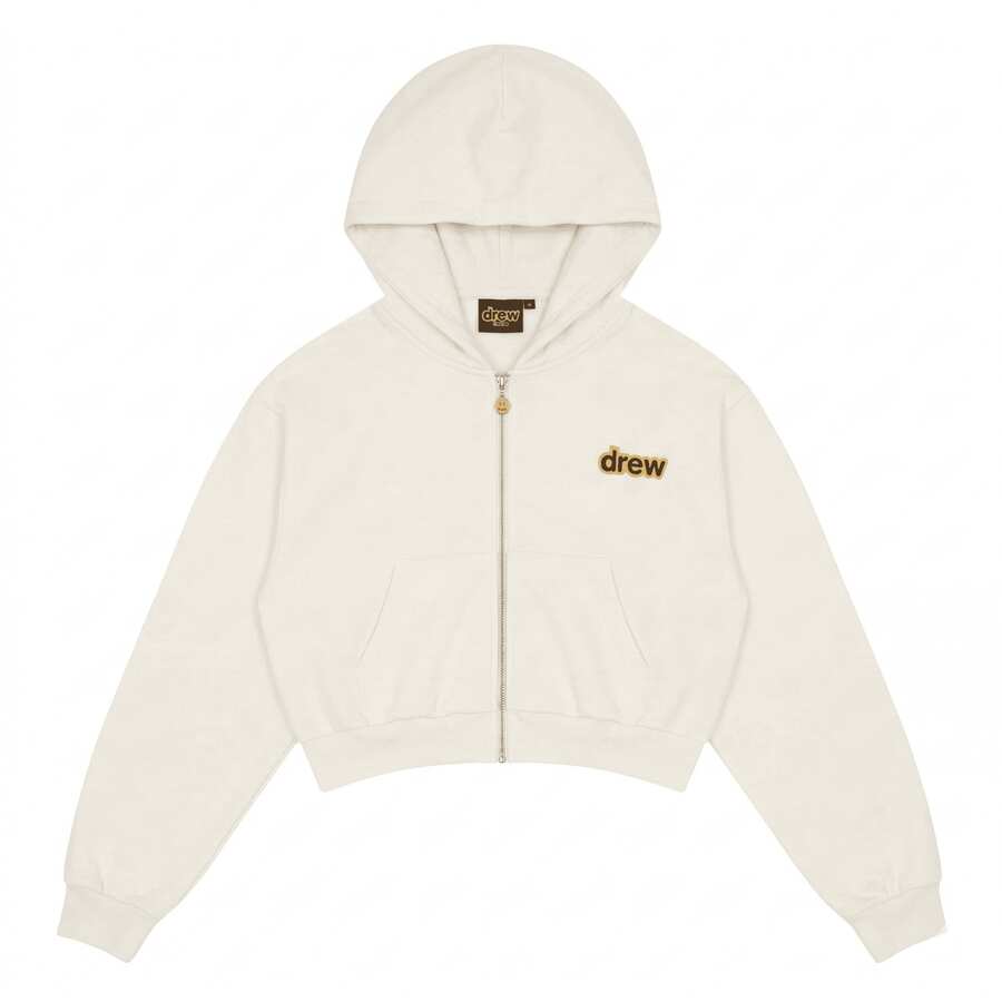 Drew House Cropped Zip-Up Hoodie - 白色 - 查看 1
