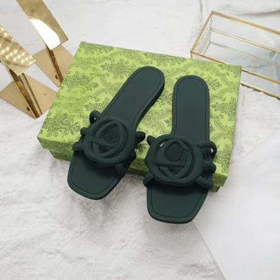 Women's Slippers Summer Fashion Flat Flip Flops Home Non-Slip Jelly Shoes Women's Shoes