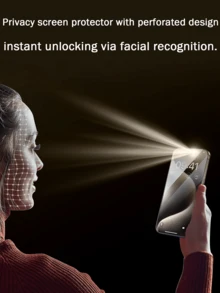 3片装隐私屏幕保护膜，兼容 17/16/15 Pro Max/14 Plus，钢化玻璃材质，兼容 13/11 Pro/X/XS Max/12 Mini/XR/6/7/8 Plus/SE2/SE3，防窥屏 - 無色 - 查看 6