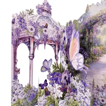 1pc Purple Flower Birthday Greeting Card, 3D-Fake Butterflies Flowers Greeting Card With Envelope, Best Gift For Family And Friends, For Garden Decor, Family And Friends, Suitable For Anniversary, Wedding, Easter, Graduation Season, Mother's Day, Bridal Shower, Birthday, Thank You - Stationery,Christmas - Multicolor - View 6